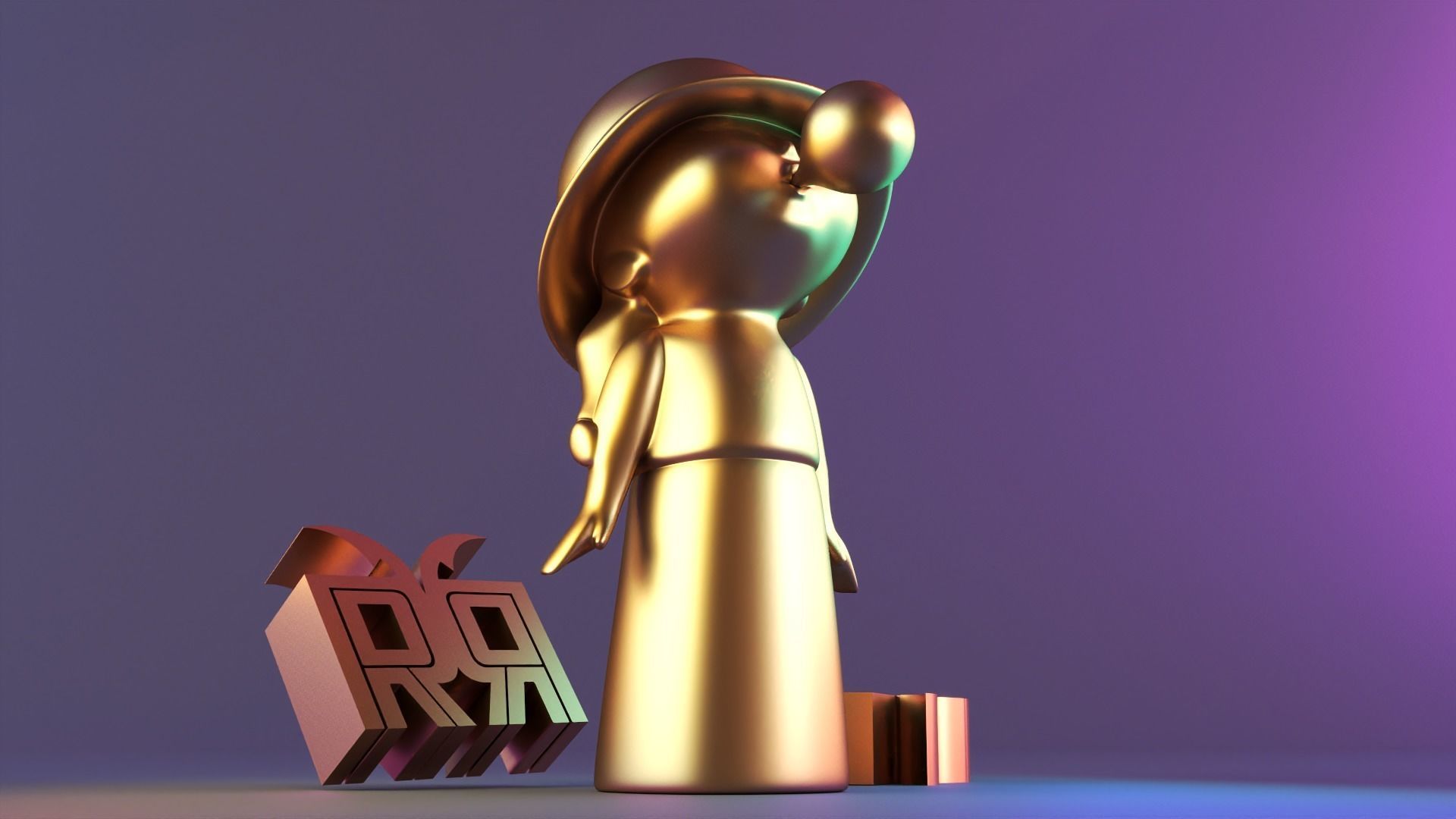 minimal stute girl decor 02 3D print model_6