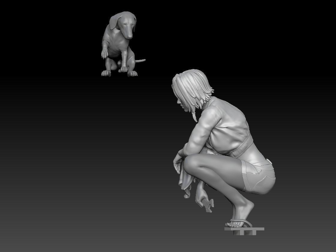 ANTIGRAVITY BIKE ANDROID SHOPPER GIRL AND DOG 3D print model_1