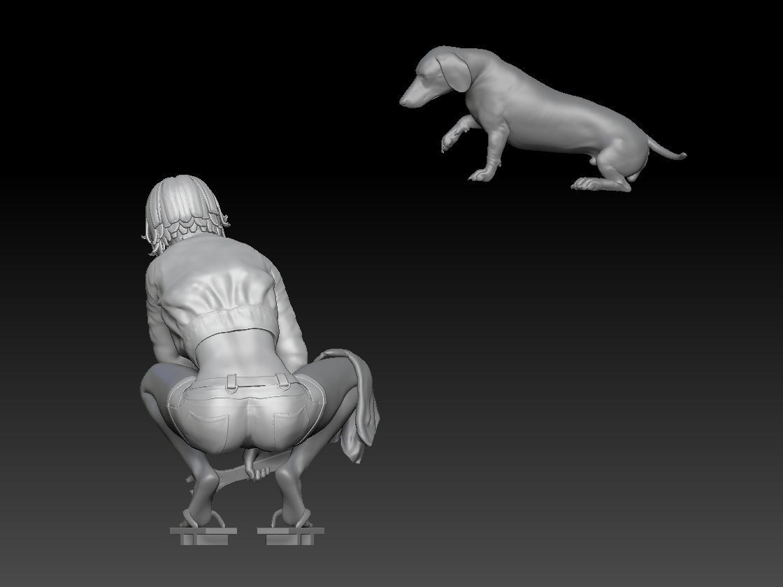 ANTIGRAVITY BIKE ANDROID SHOPPER GIRL AND DOG 3D print model_3