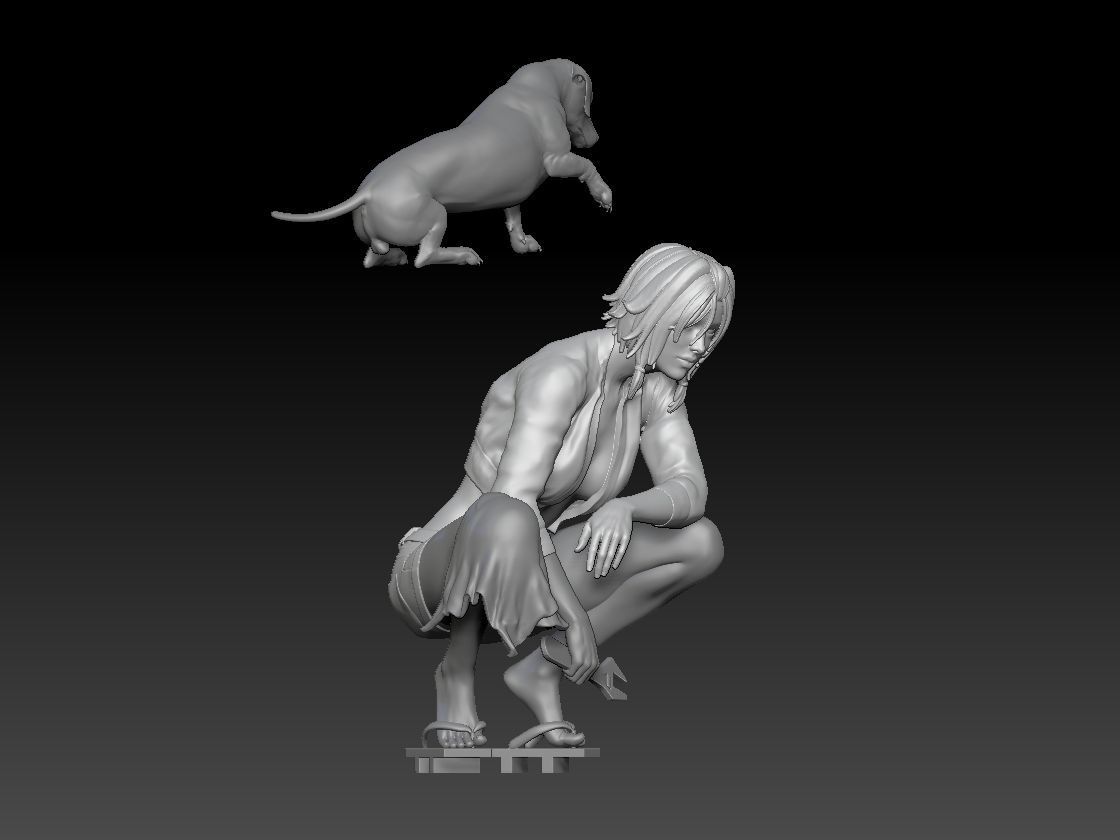 ANTIGRAVITY BIKE ANDROID SHOPPER GIRL AND DOG 3D print model_6