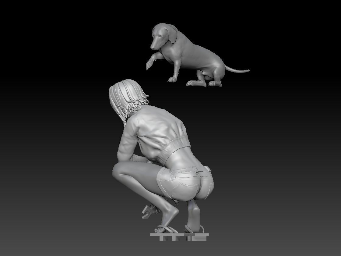 ANTIGRAVITY BIKE ANDROID SHOPPER GIRL AND DOG 3D print model_2