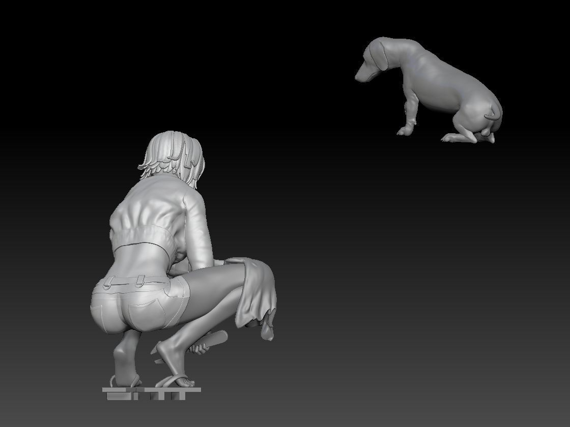ANTIGRAVITY BIKE ANDROID SHOPPER GIRL AND DOG 3D print model_4