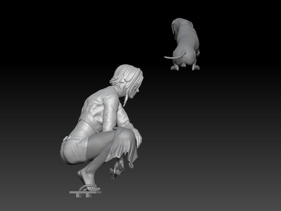 ANTIGRAVITY BIKE ANDROID SHOPPER GIRL AND DOG 3D print model_5