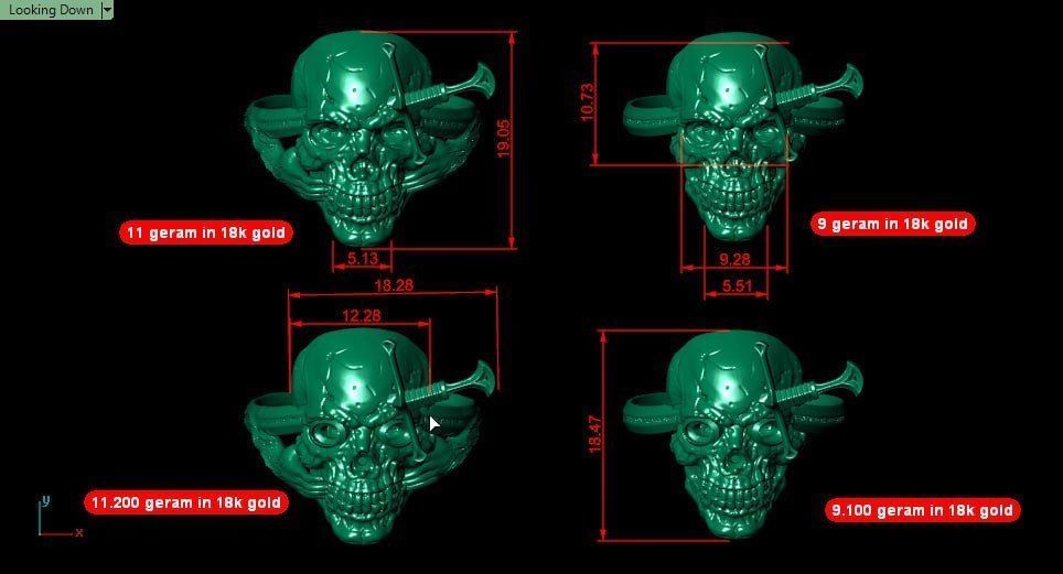 Skull and Sword 2 design 3D print model_6