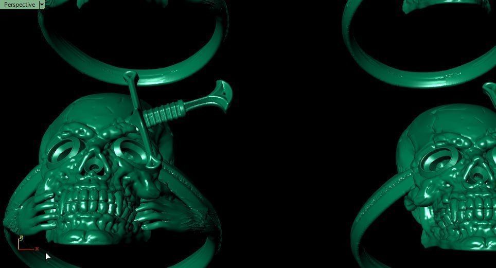 Skull and Sword 2 design 3D print model_5