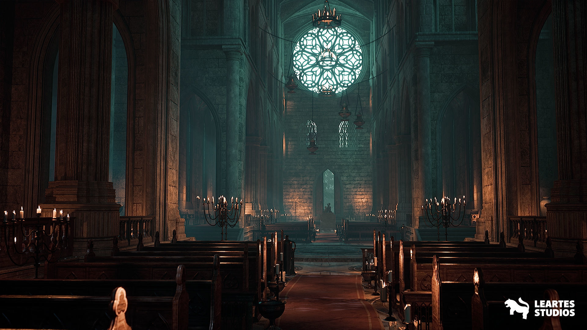 Old Cathedral Environment Low-poly 3D model_4