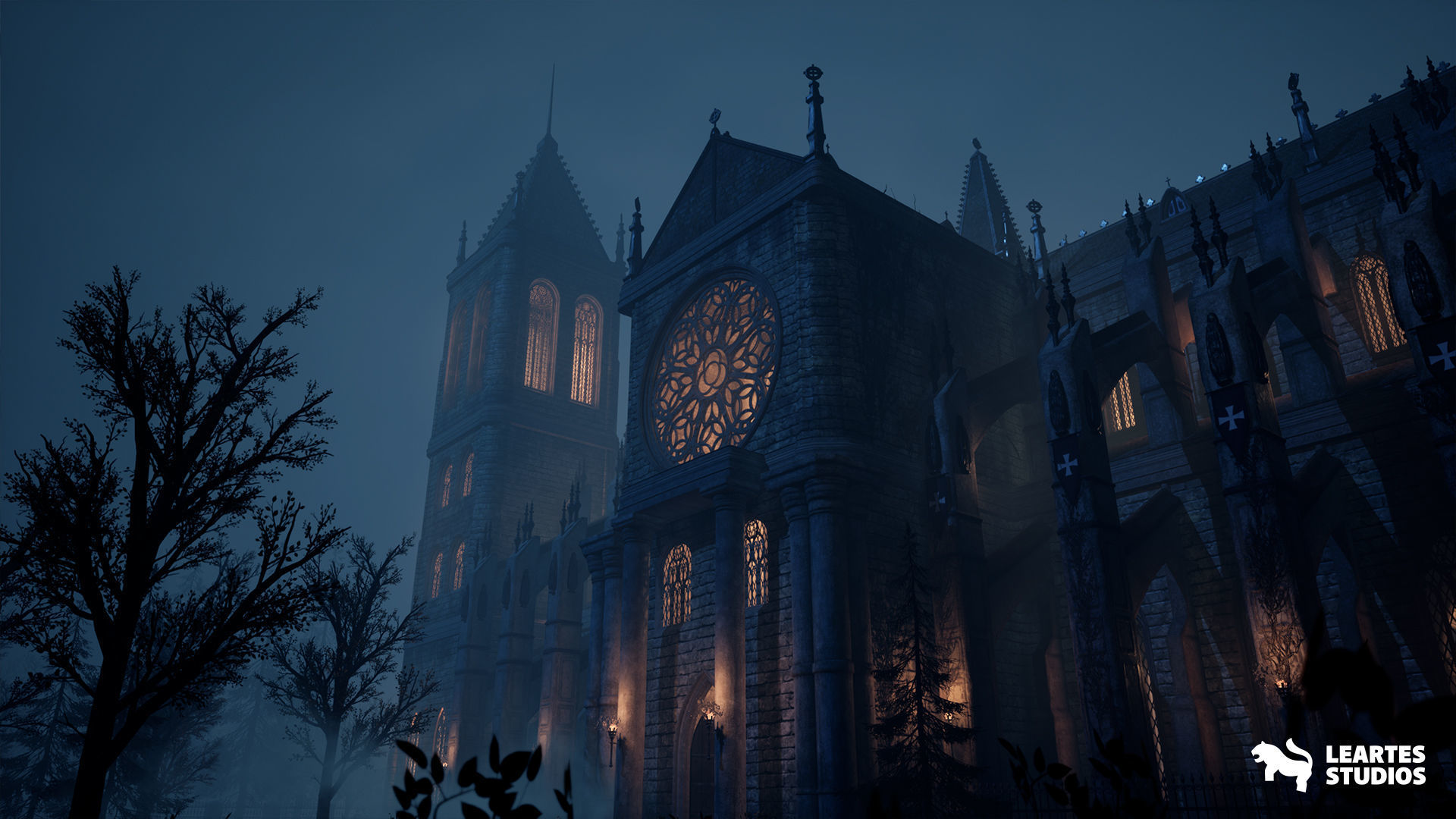 Old Cathedral Environment Low-poly 3D model_12