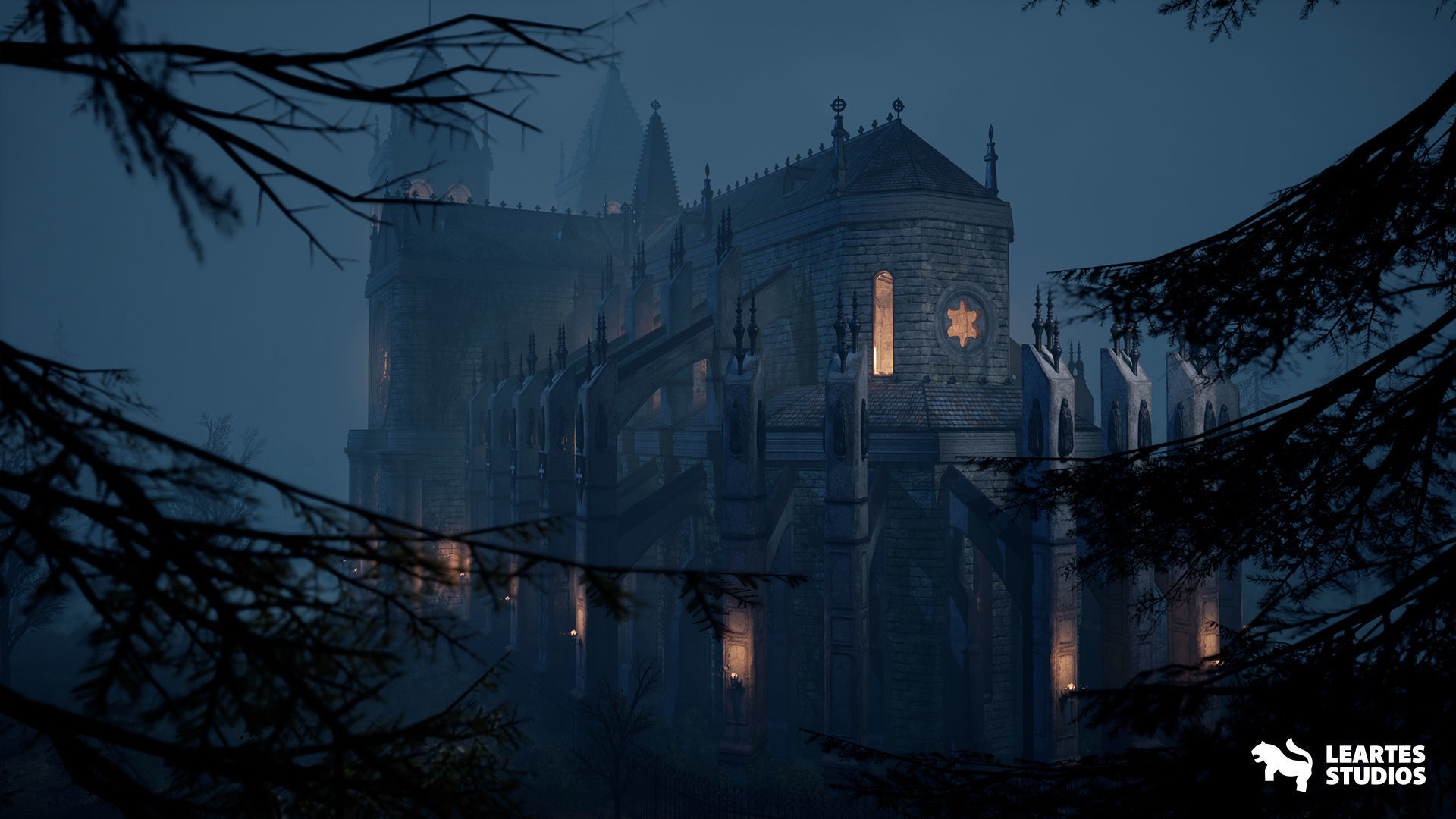 Old Cathedral Environment Low-poly 3D model_13