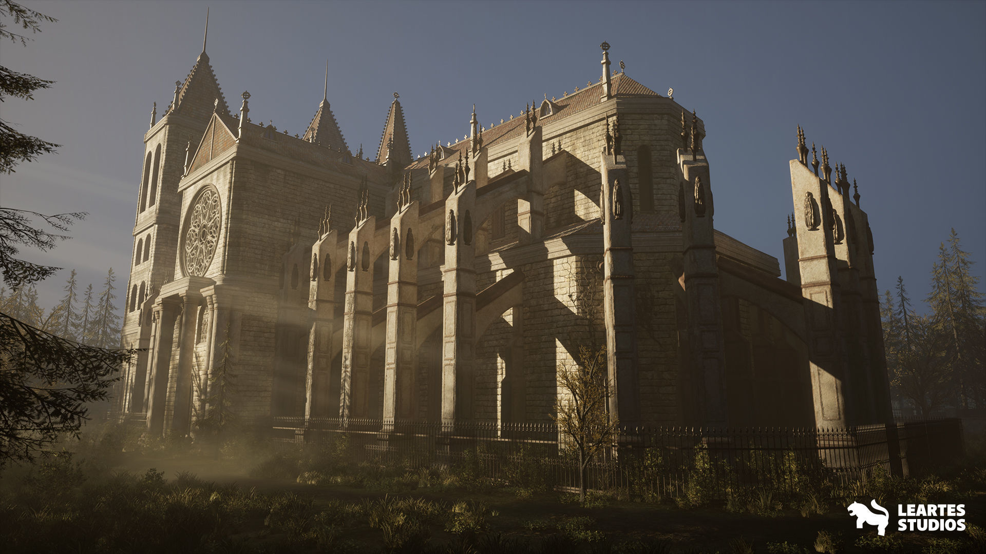 Old Cathedral Environment Low-poly 3D model_10