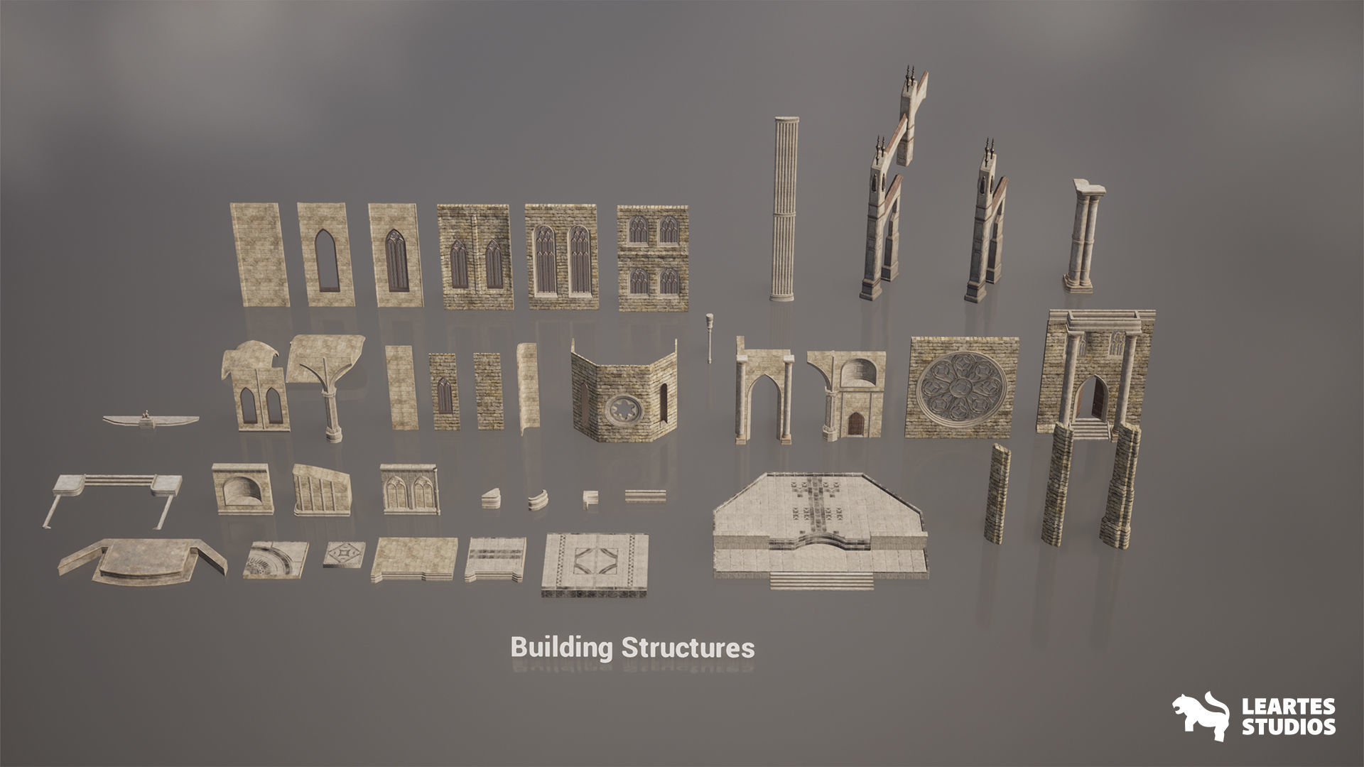 Old Cathedral Environment Low-poly 3D model_15