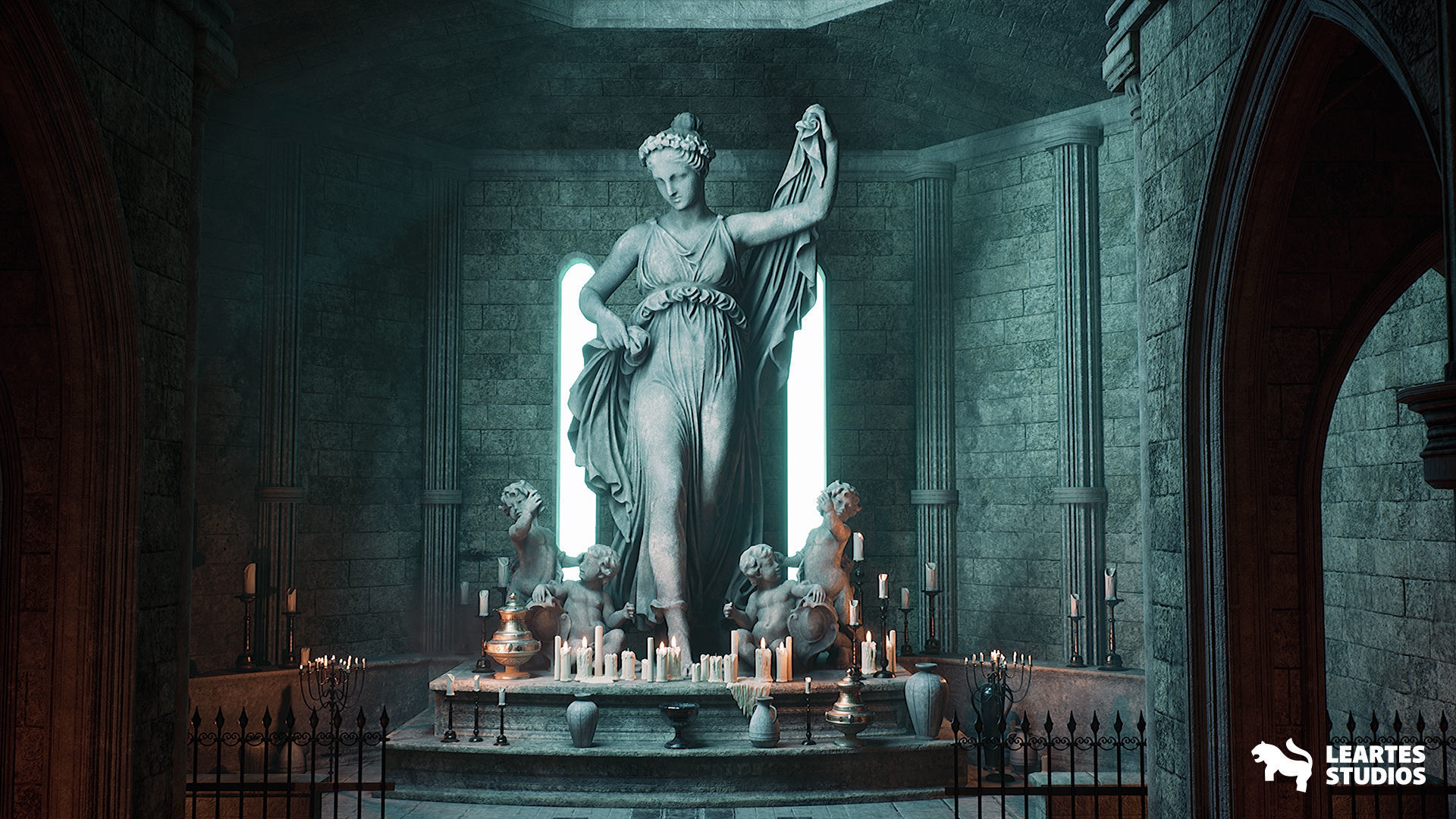 Old Cathedral Environment Low-poly 3D model_5