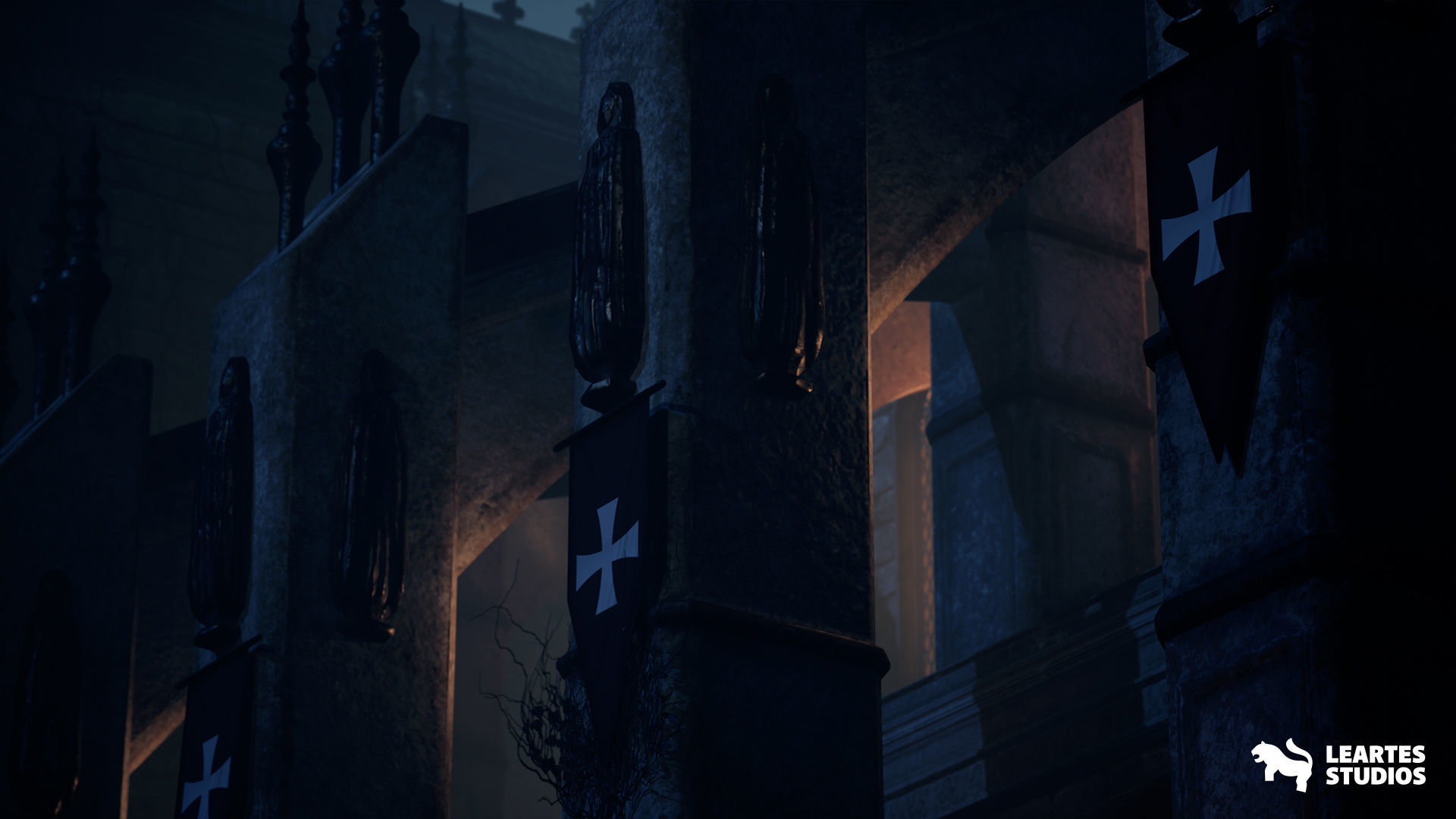 Old Cathedral Environment Low-poly 3D model_9