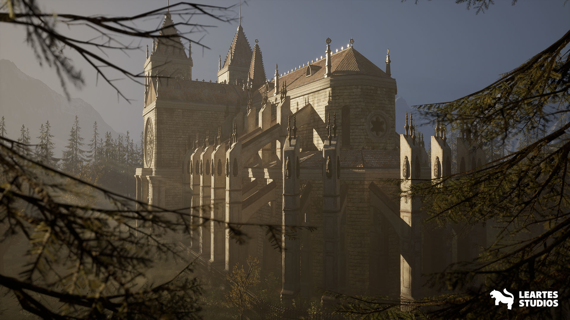 Old Cathedral Environment Low-poly 3D model_11