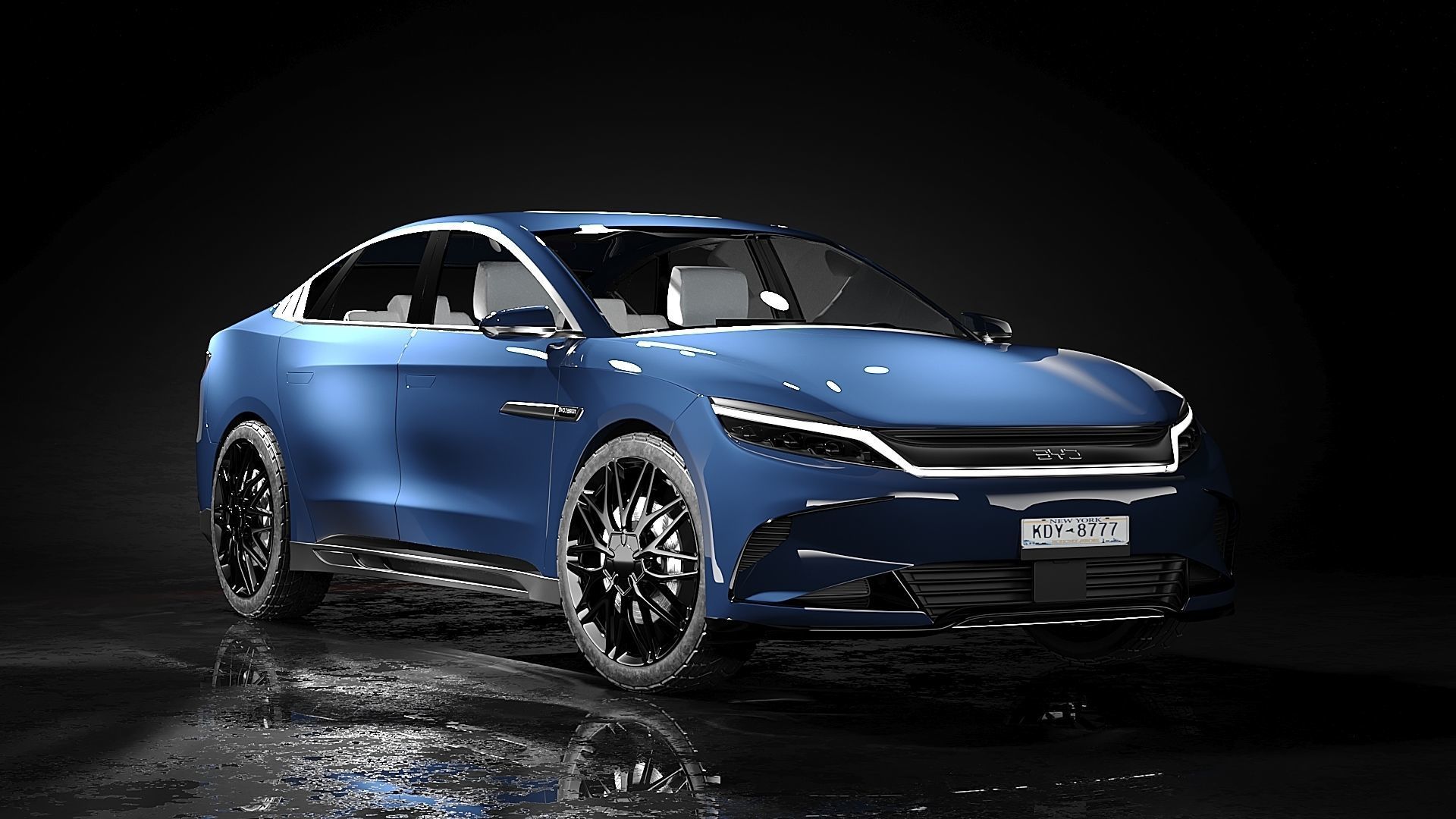 BYD han 2024 3d model Low-poly 3D model_3