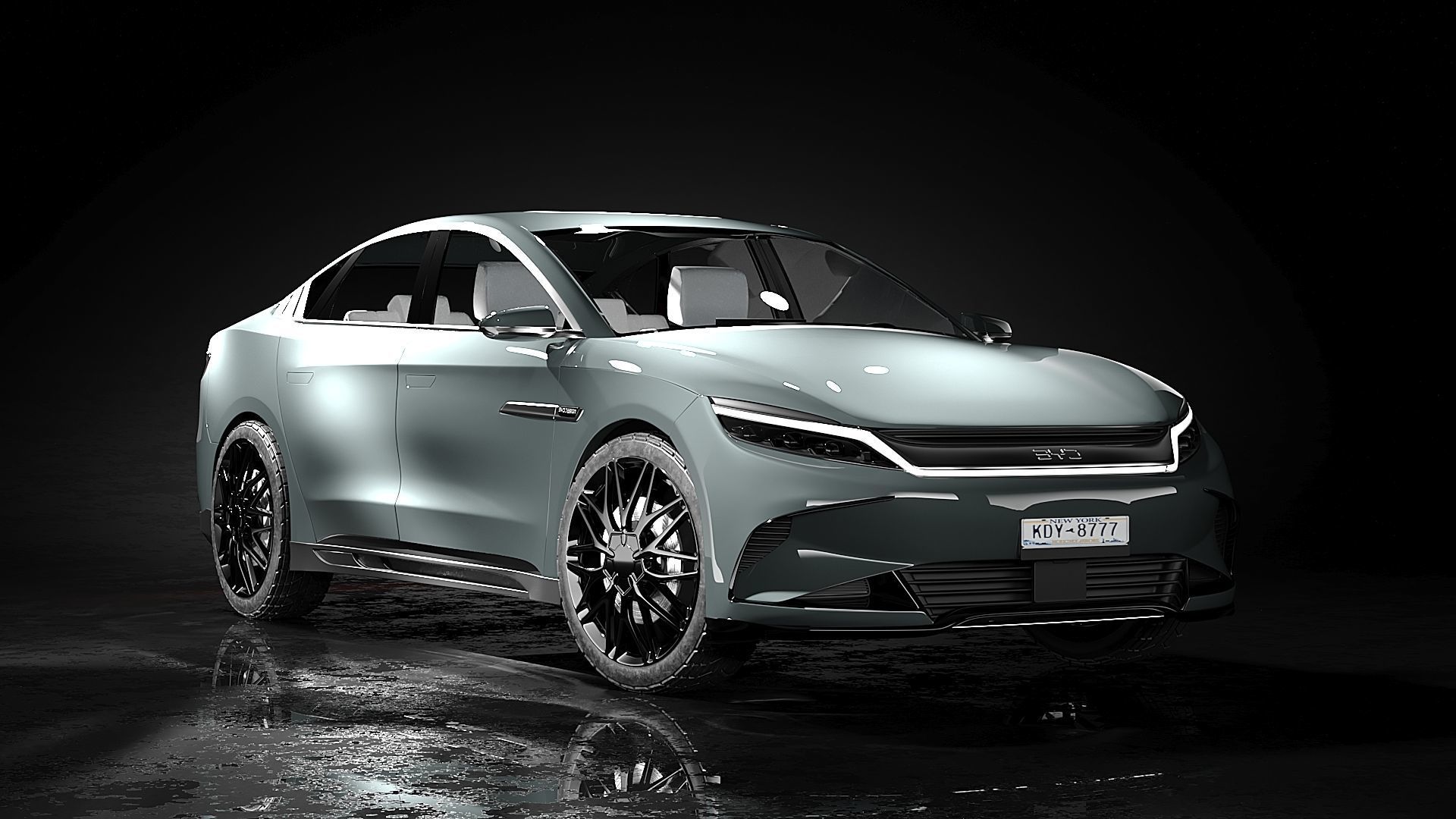 BYD han 2024 3d model Low-poly 3D model_2