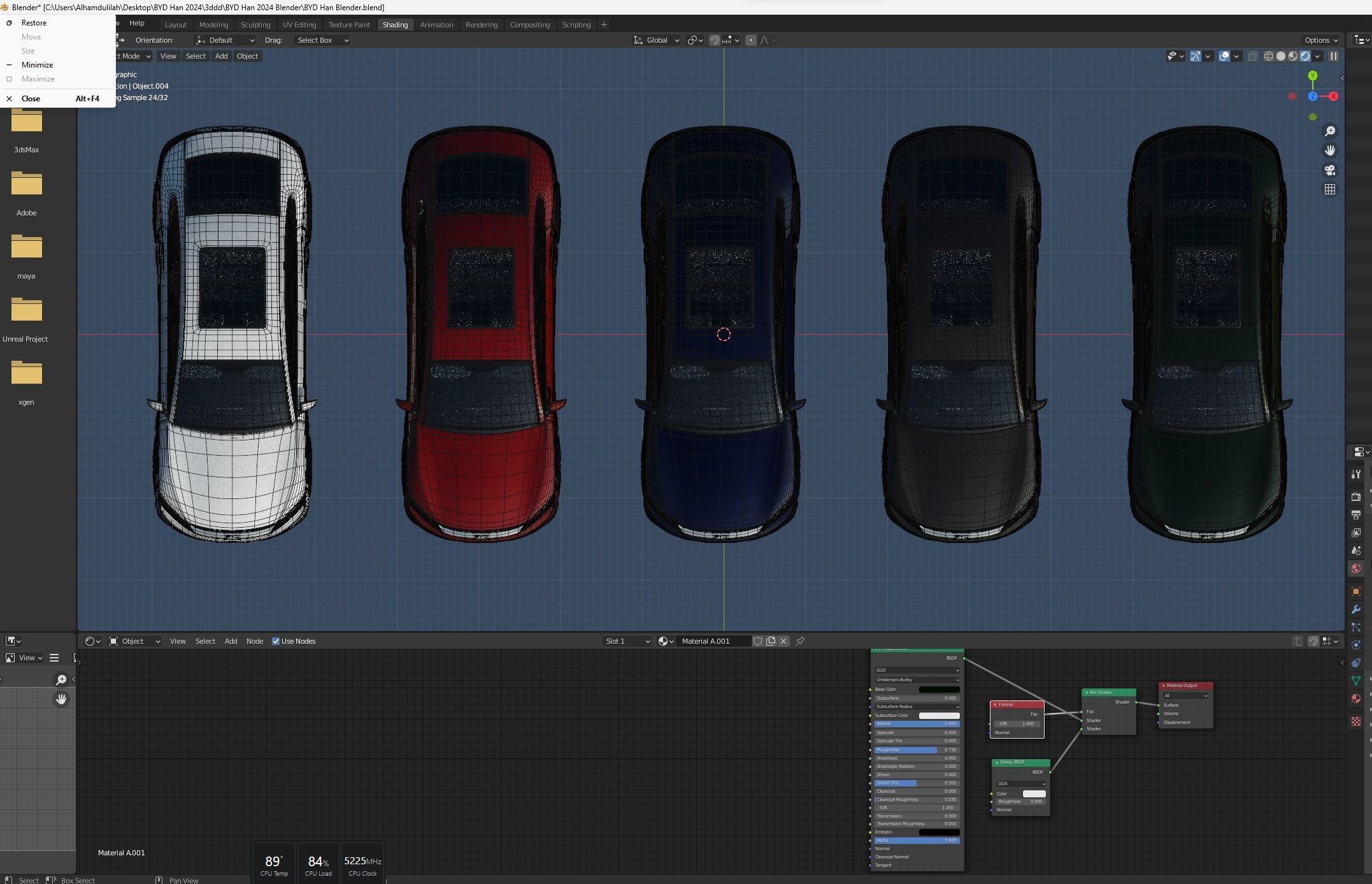 BYD han 2024 3d model Low-poly 3D model_16