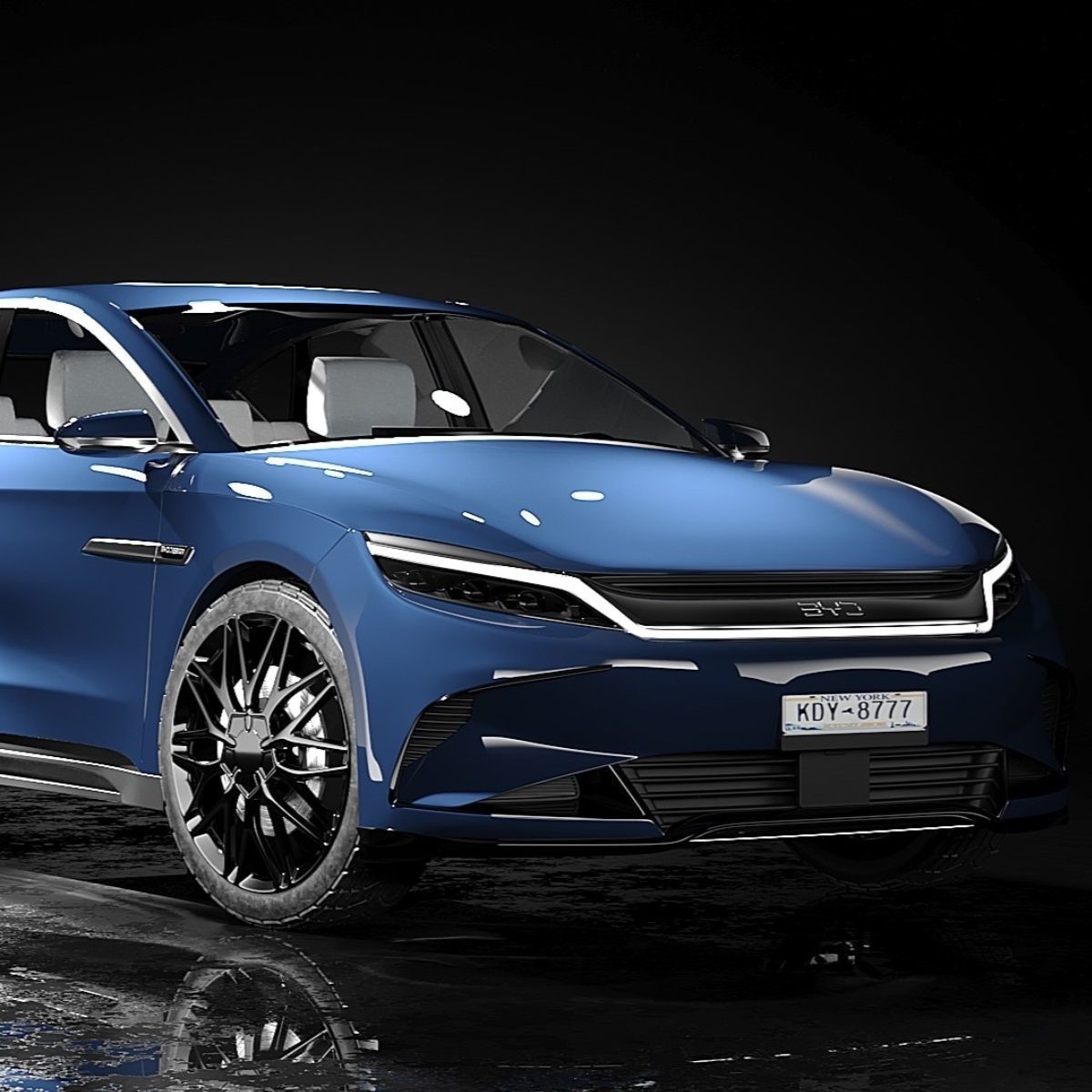 BYD han 2024 3d model Low-poly 3D model_9