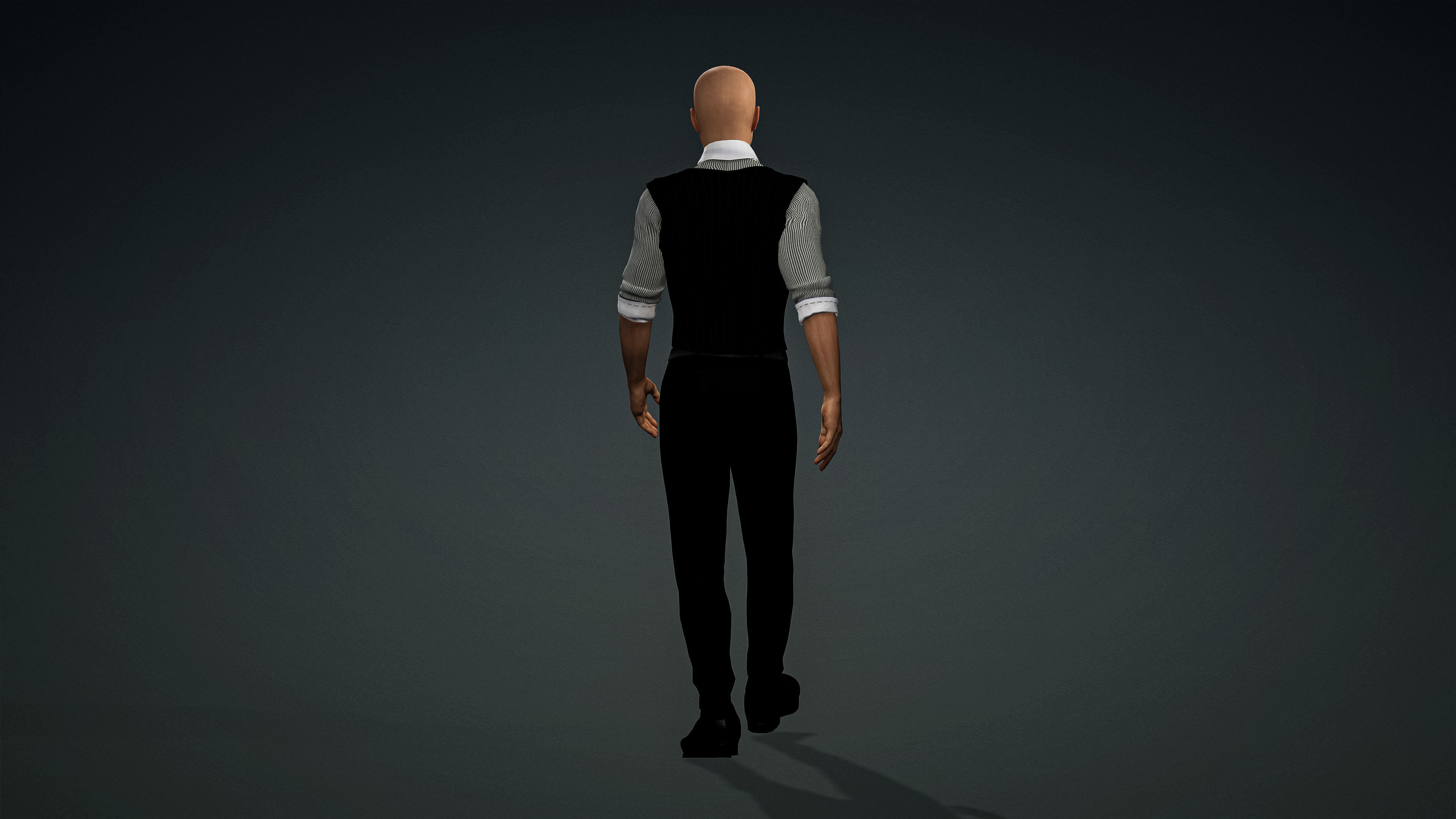 High Quality Realistic Male Black Vest Low-poly 3D model_9