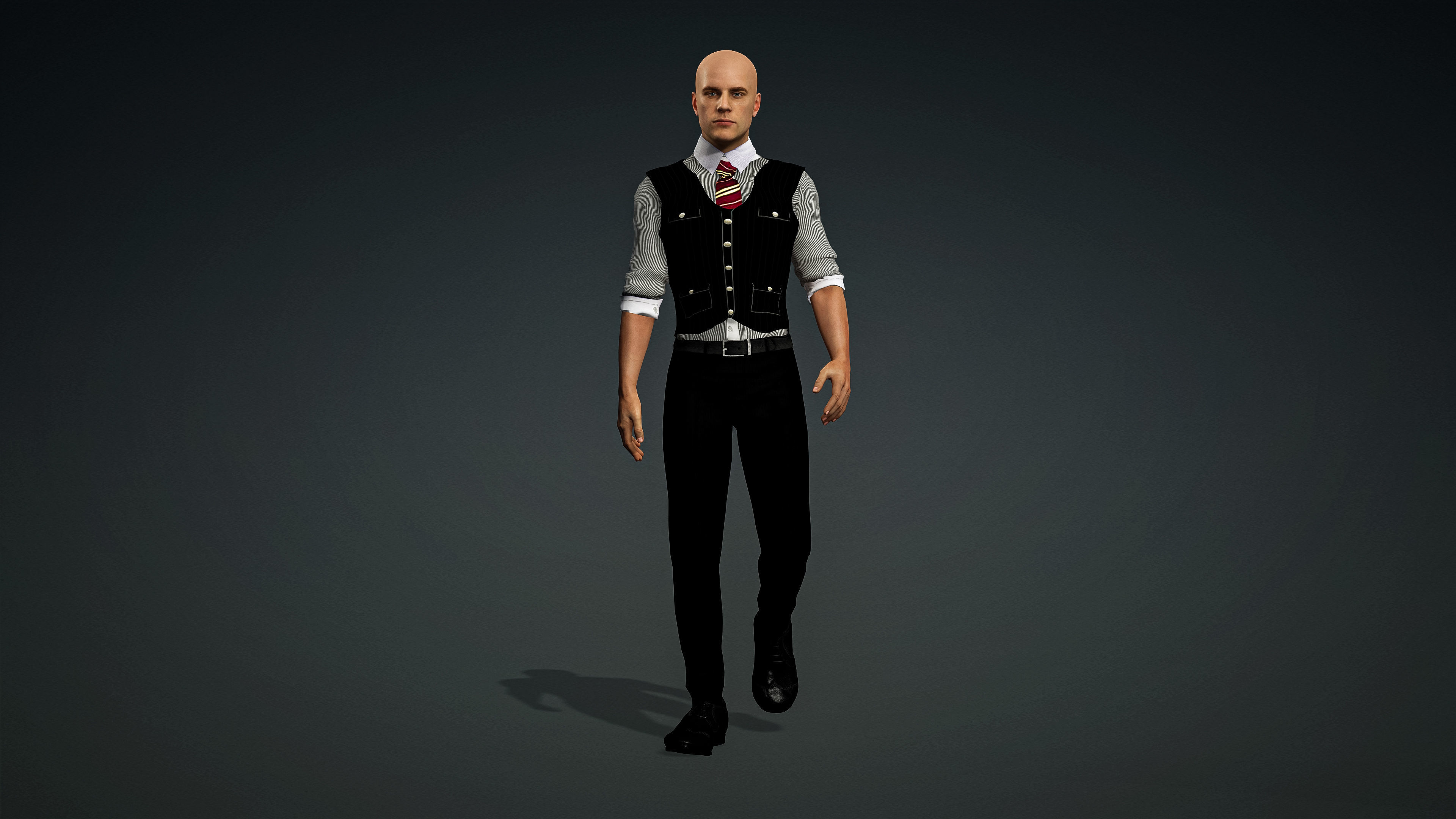 High Quality Realistic Male Black Vest Low-poly 3D model_3