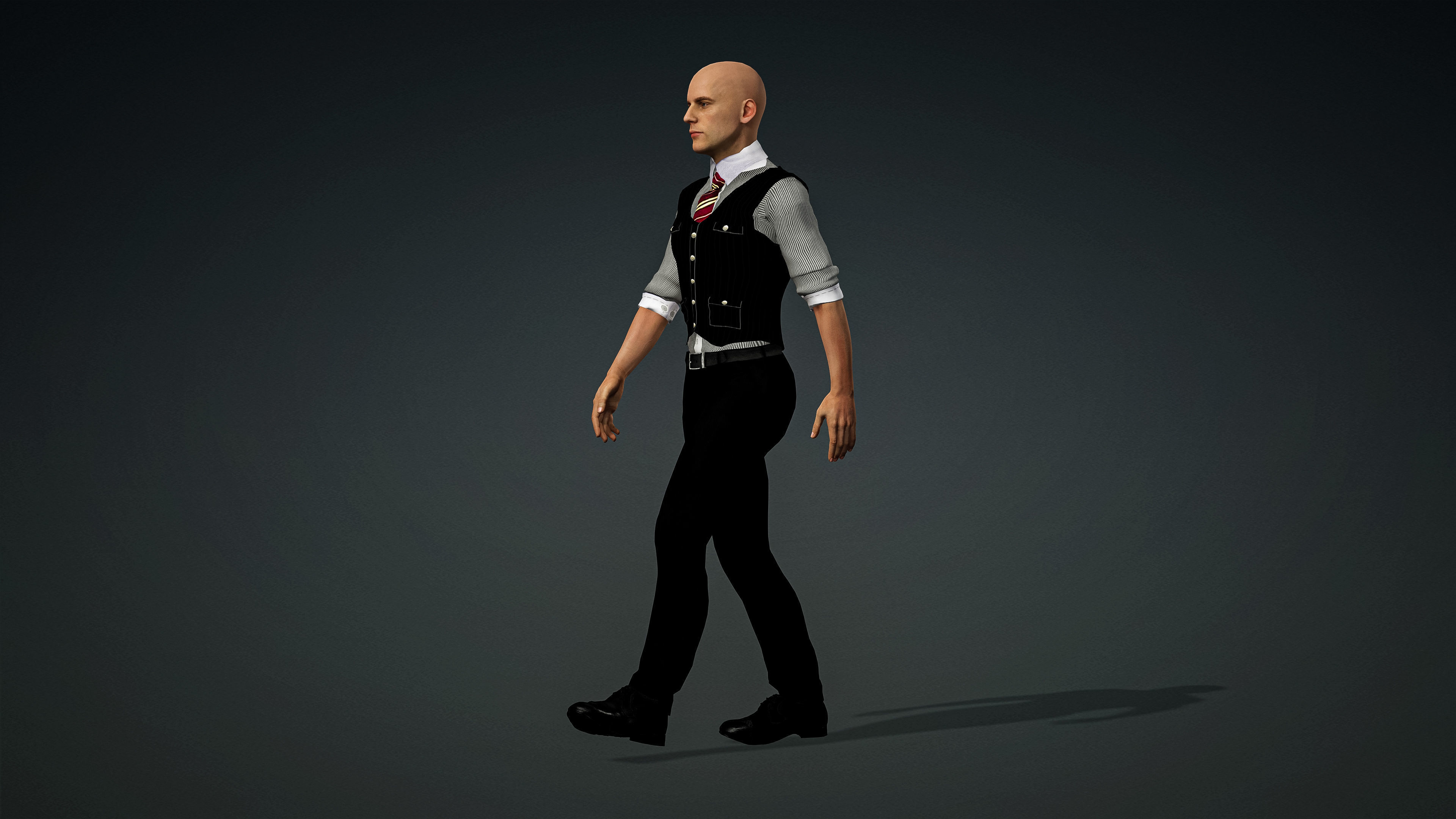 High Quality Realistic Male Black Vest Low-poly 3D model_5
