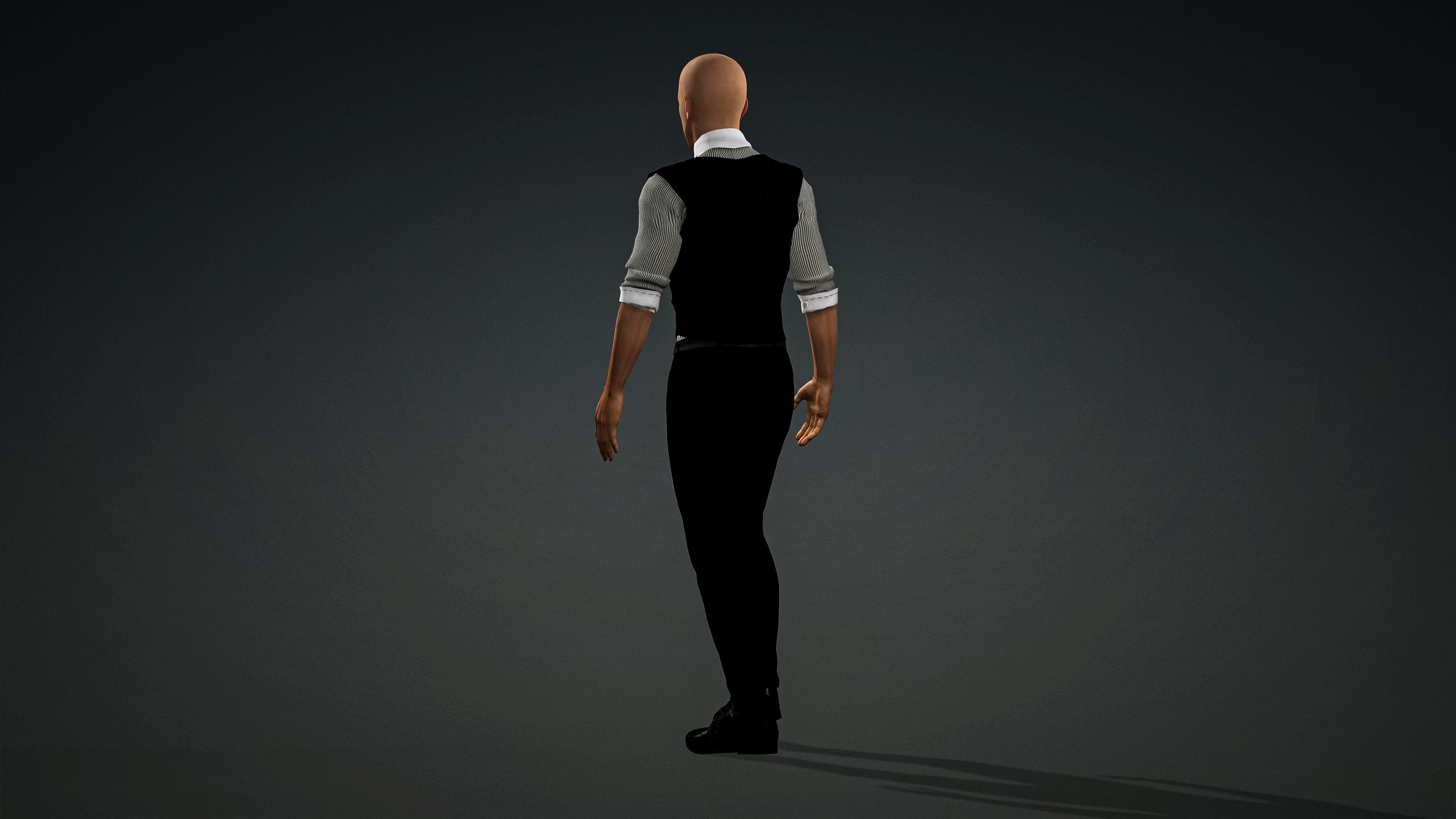 High Quality Realistic Male Black Vest Low-poly 3D model_8