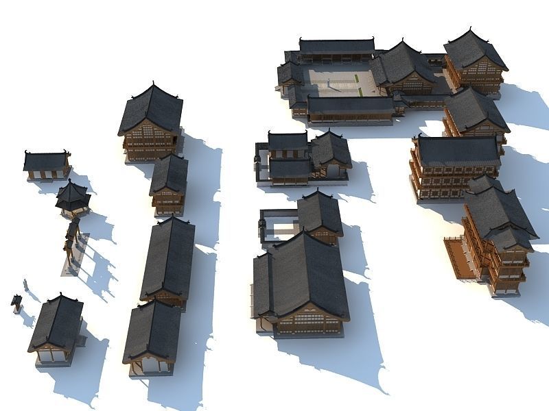 Chinese Ancient buildings 3D model_1