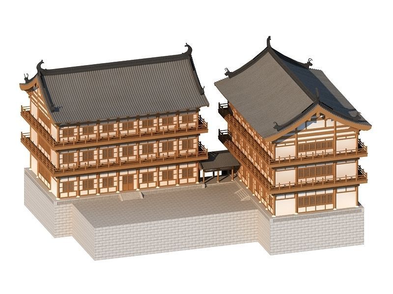 Chinese Ancient buildings 3D model_3
