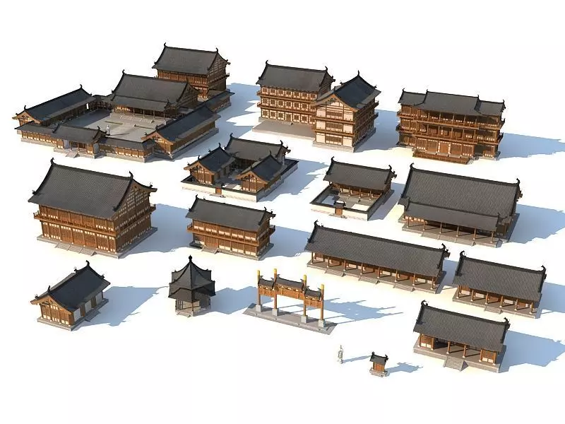 Chinese Ancient buildings 3D model_0