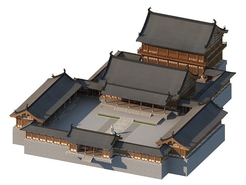 Chinese Ancient buildings 3D model_2