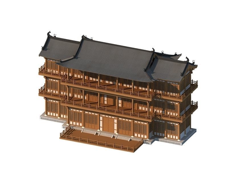 Chinese Ancient buildings 3D model_4