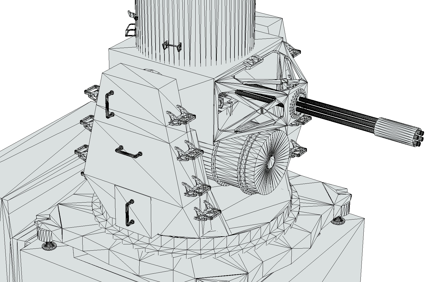 Close-in weapon system CIWS Low-poly 3D model_8