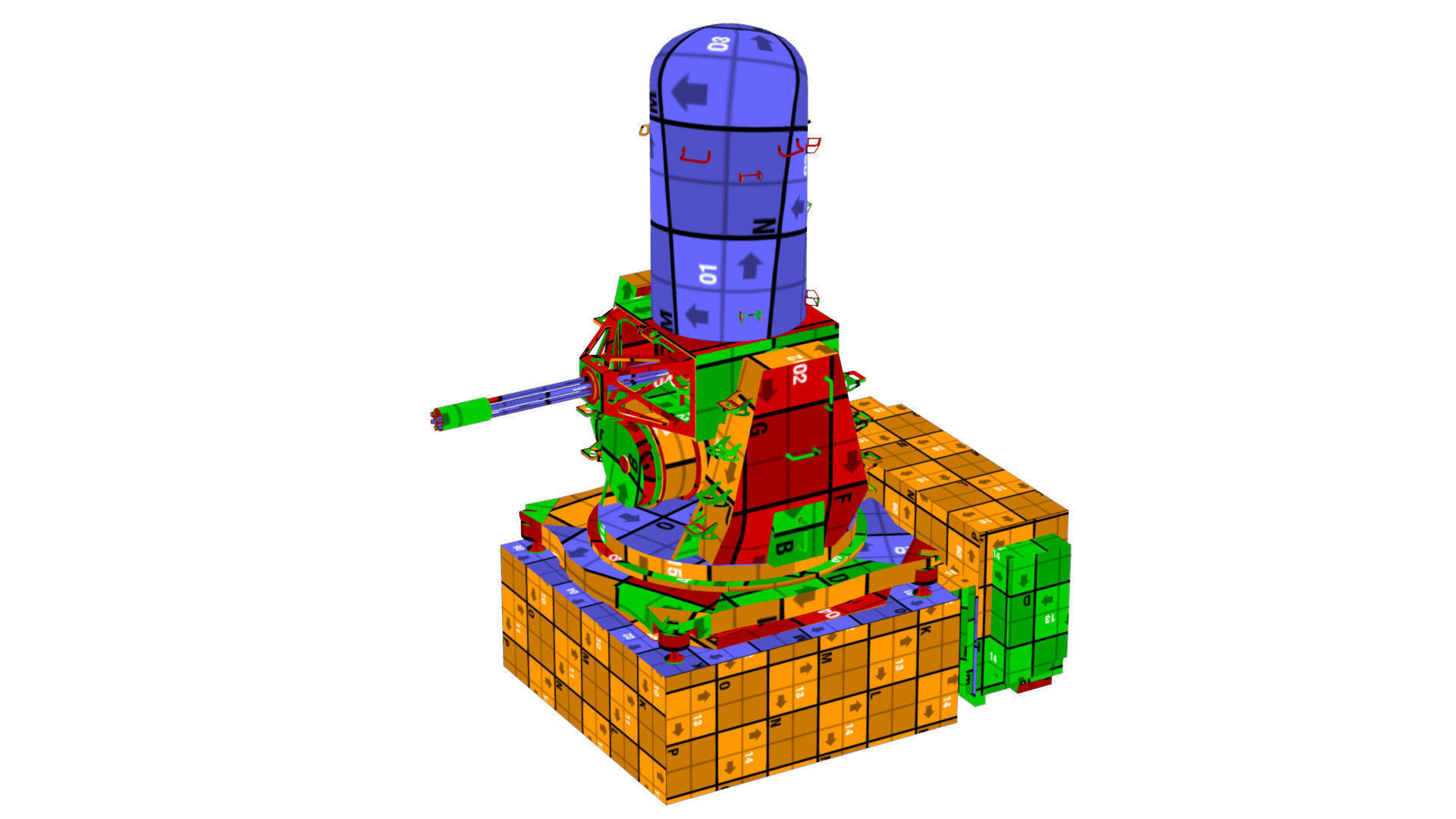 Close-in weapon system CIWS Low-poly 3D model_18