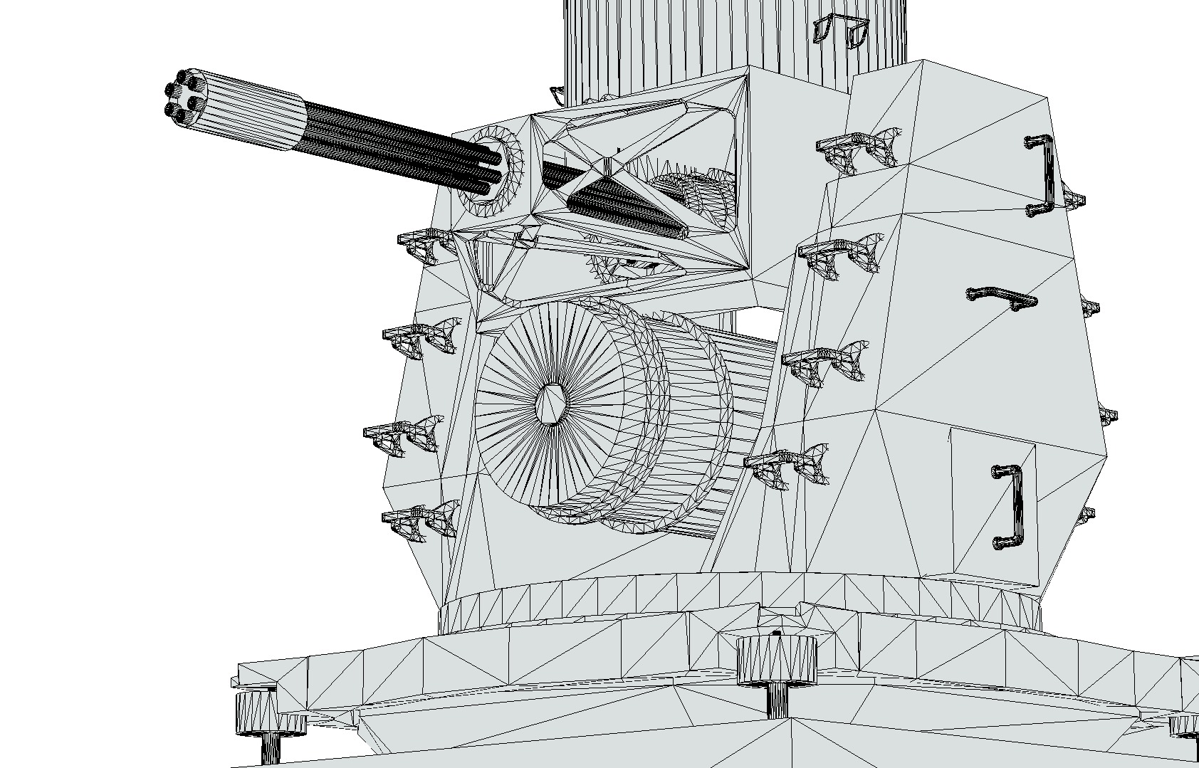 Close-in weapon system CIWS Low-poly 3D model_7