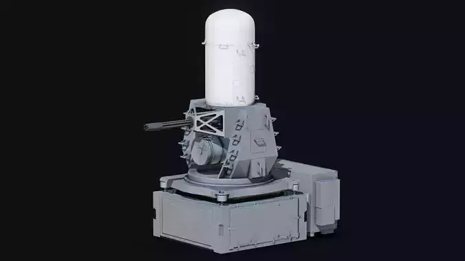 Close-in weapon system CIWS Low-poly 3D model Close-in weapon system CIWS Low-poly 3D model
