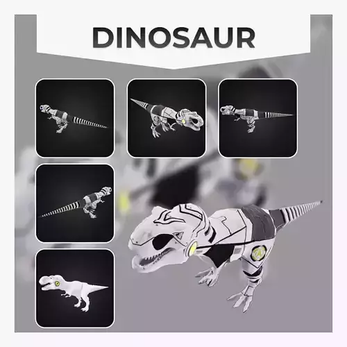 Dinosaur Robot Low-poly 3D model