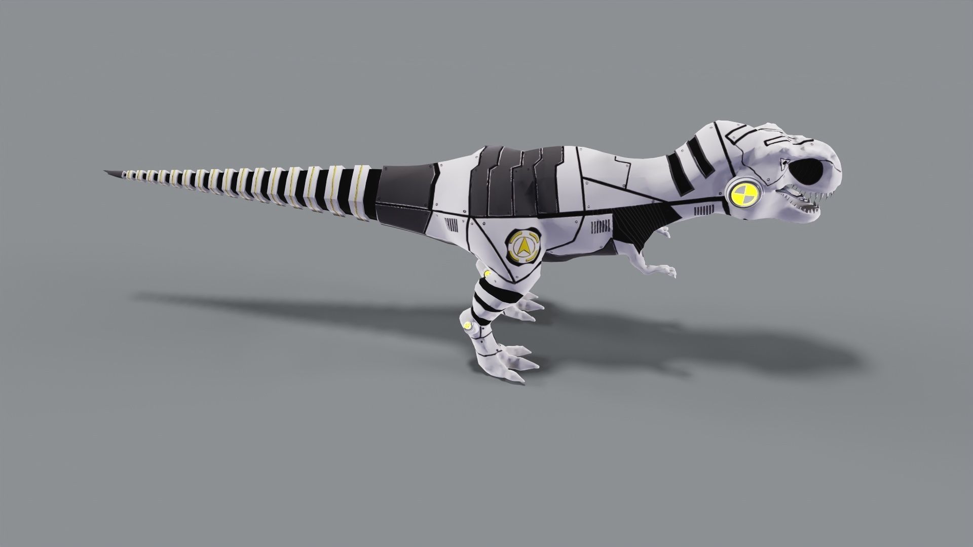 Dinosaur Robot Low-poly 3D model_2