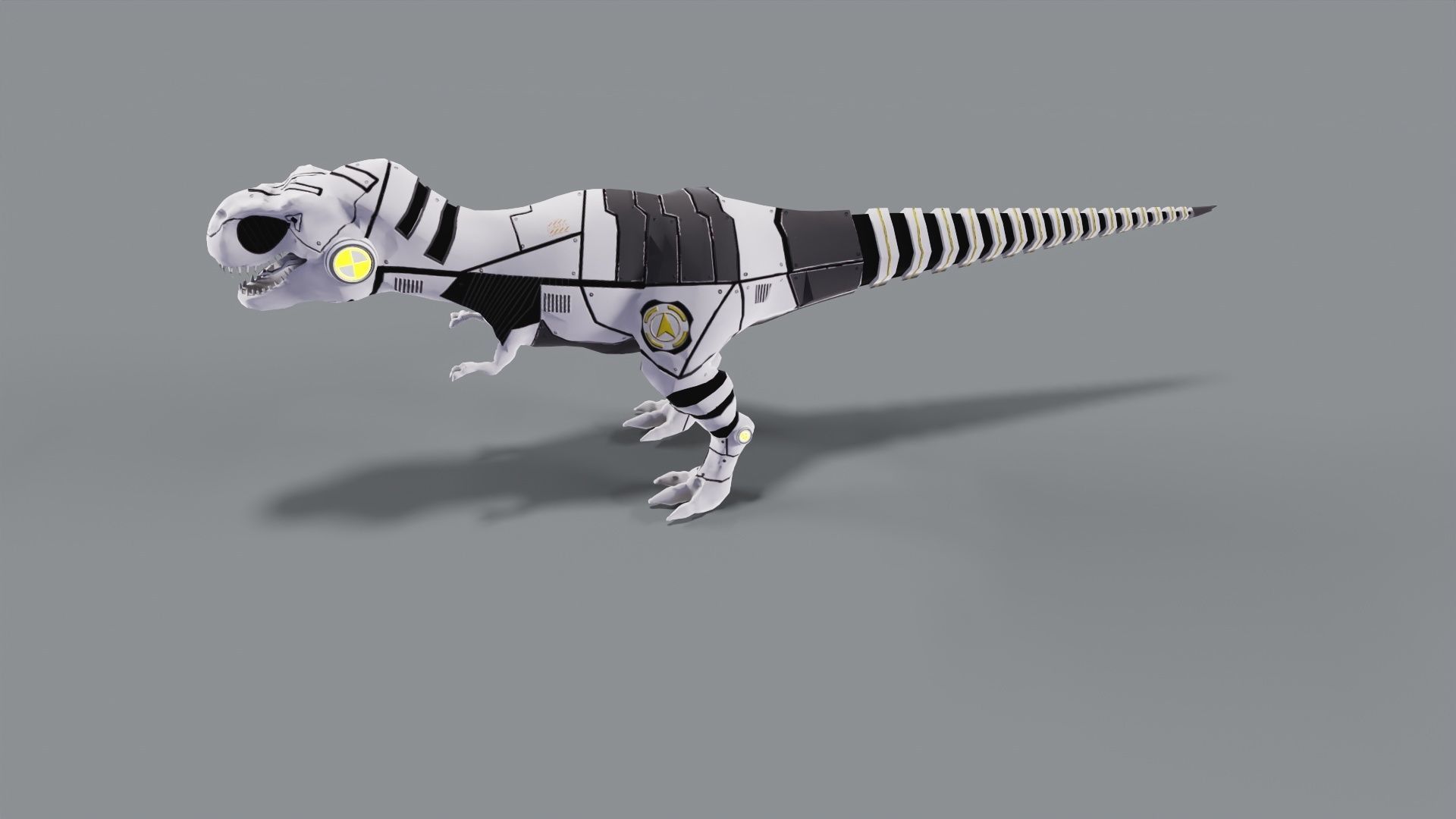 Dinosaur Robot Low-poly 3D model_4