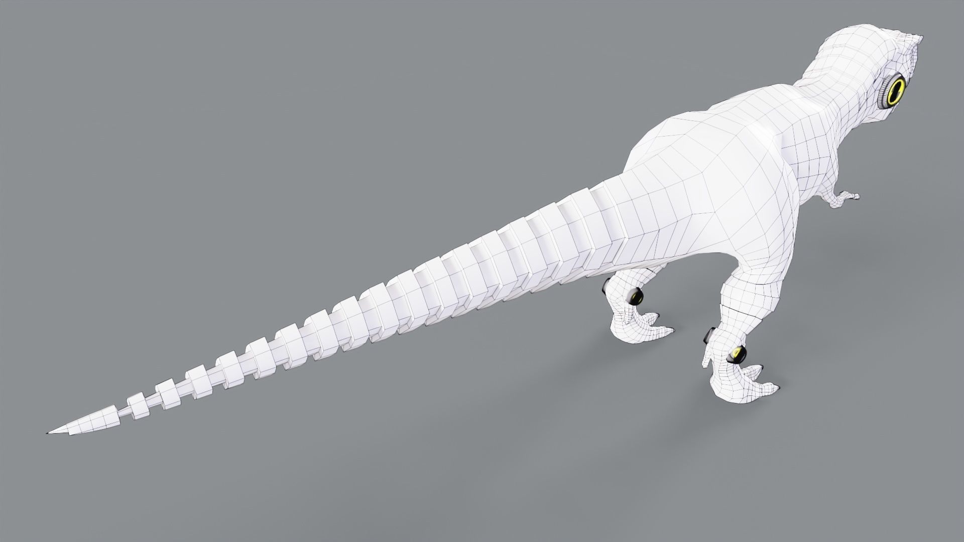 Dinosaur Robot Low-poly 3D model_7