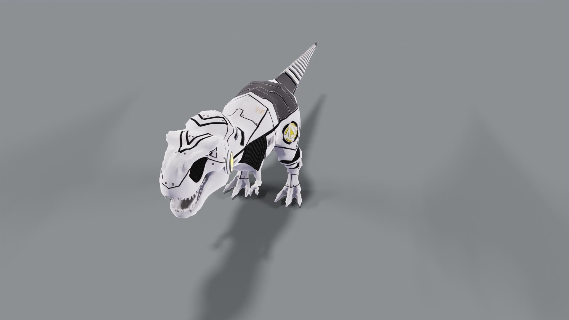 Dinosaur Robot Low-poly 3D model_5