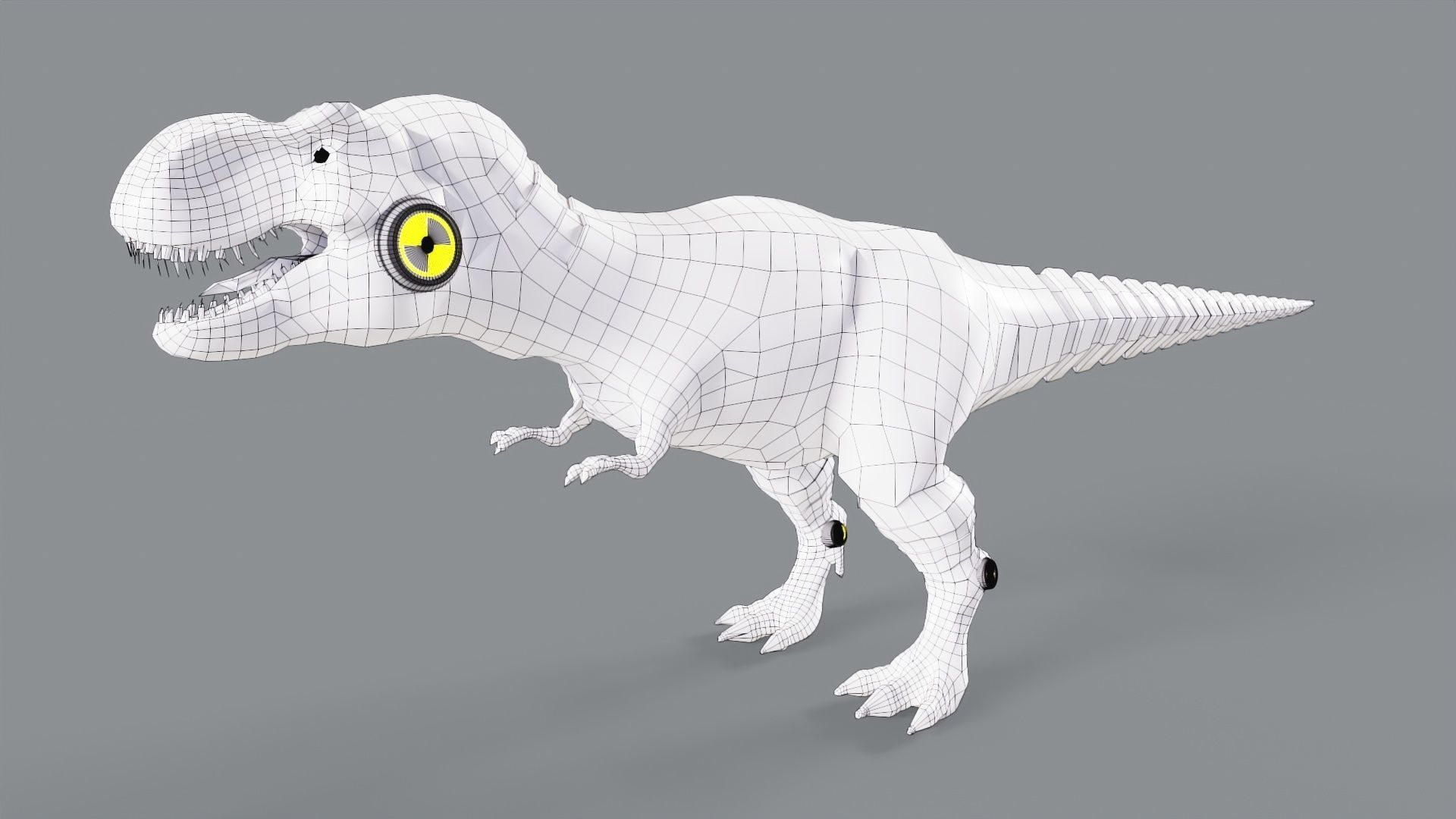 Dinosaur Robot Low-poly 3D model_6