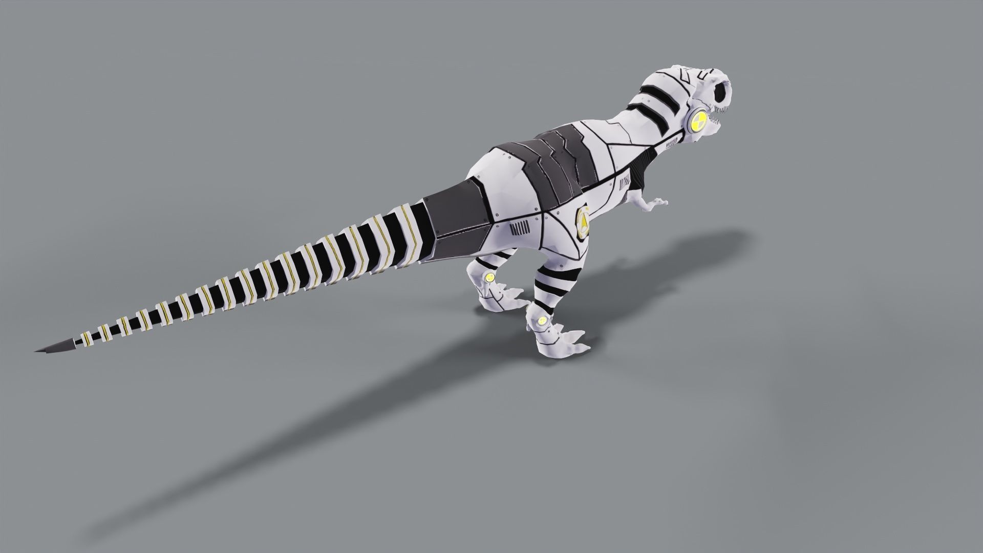 Dinosaur Robot Low-poly 3D model_3