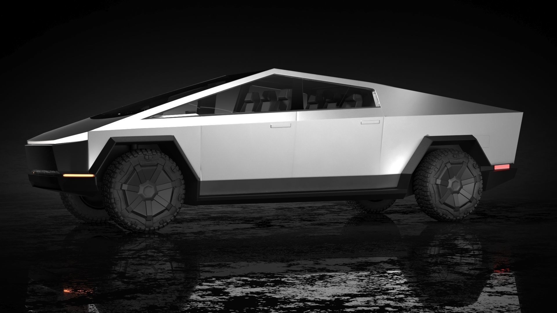 Tesla Cybertruck 3d model Low-poly 3D model_5