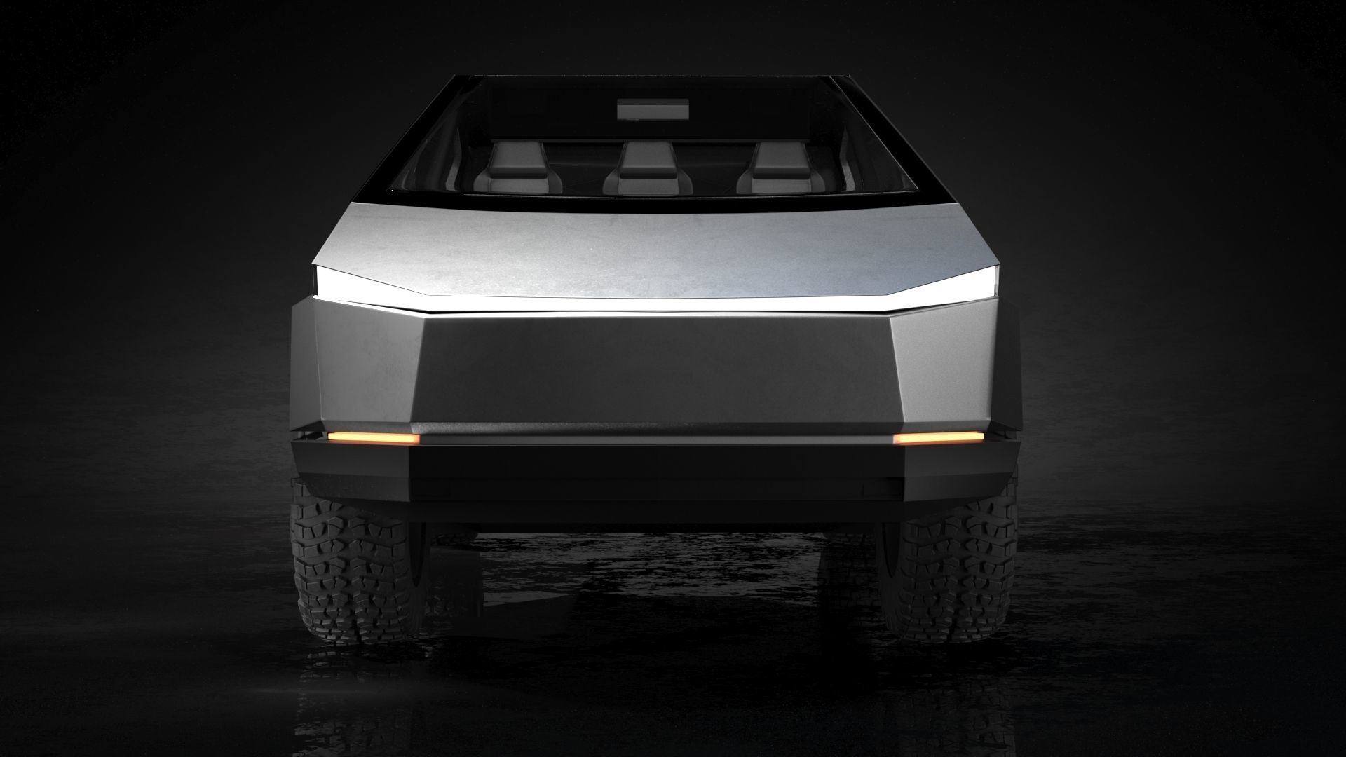 Tesla Cybertruck 3d model Low-poly 3D model_2