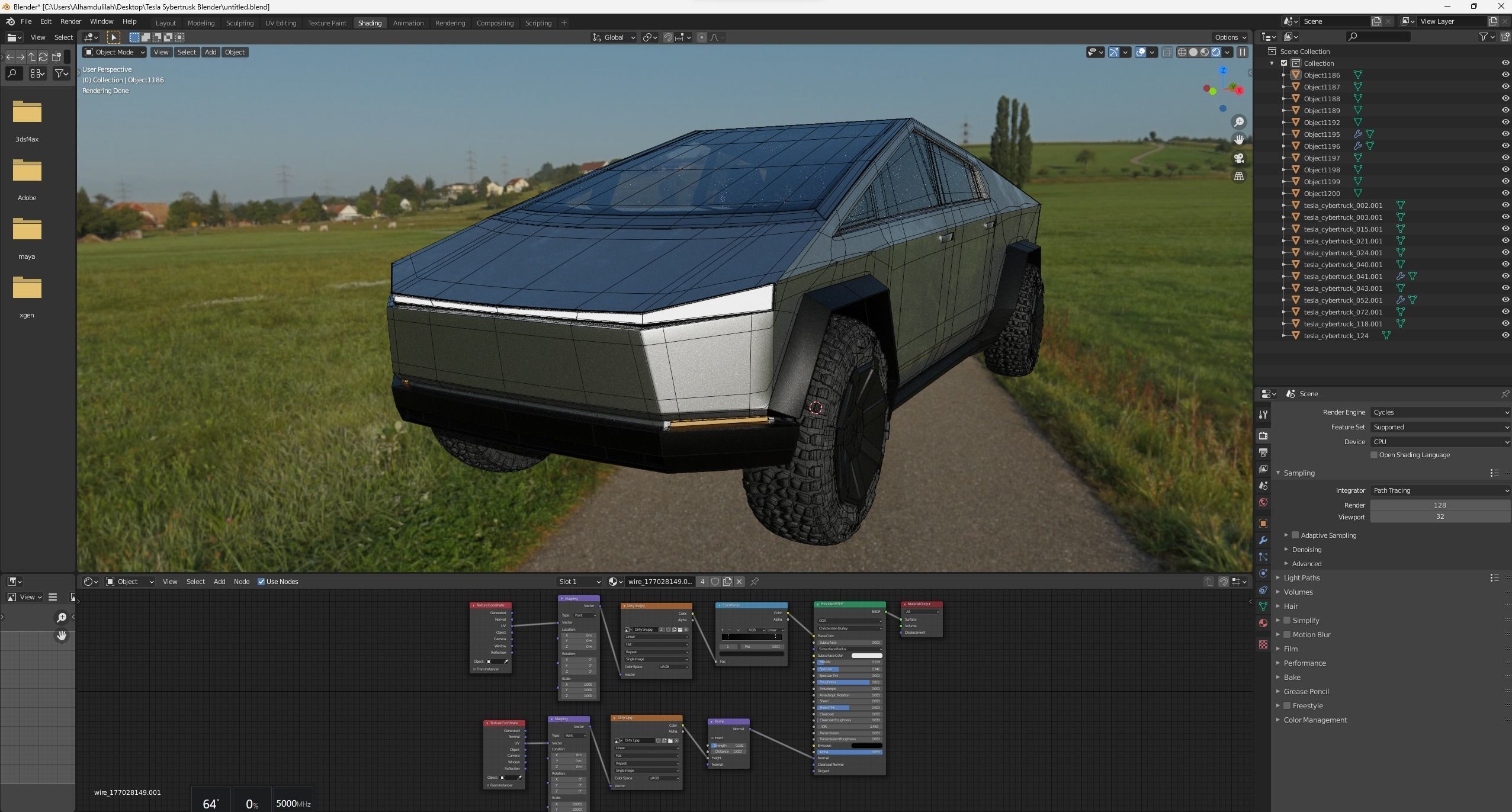 Tesla Cybertruck 3d model Low-poly 3D model_4