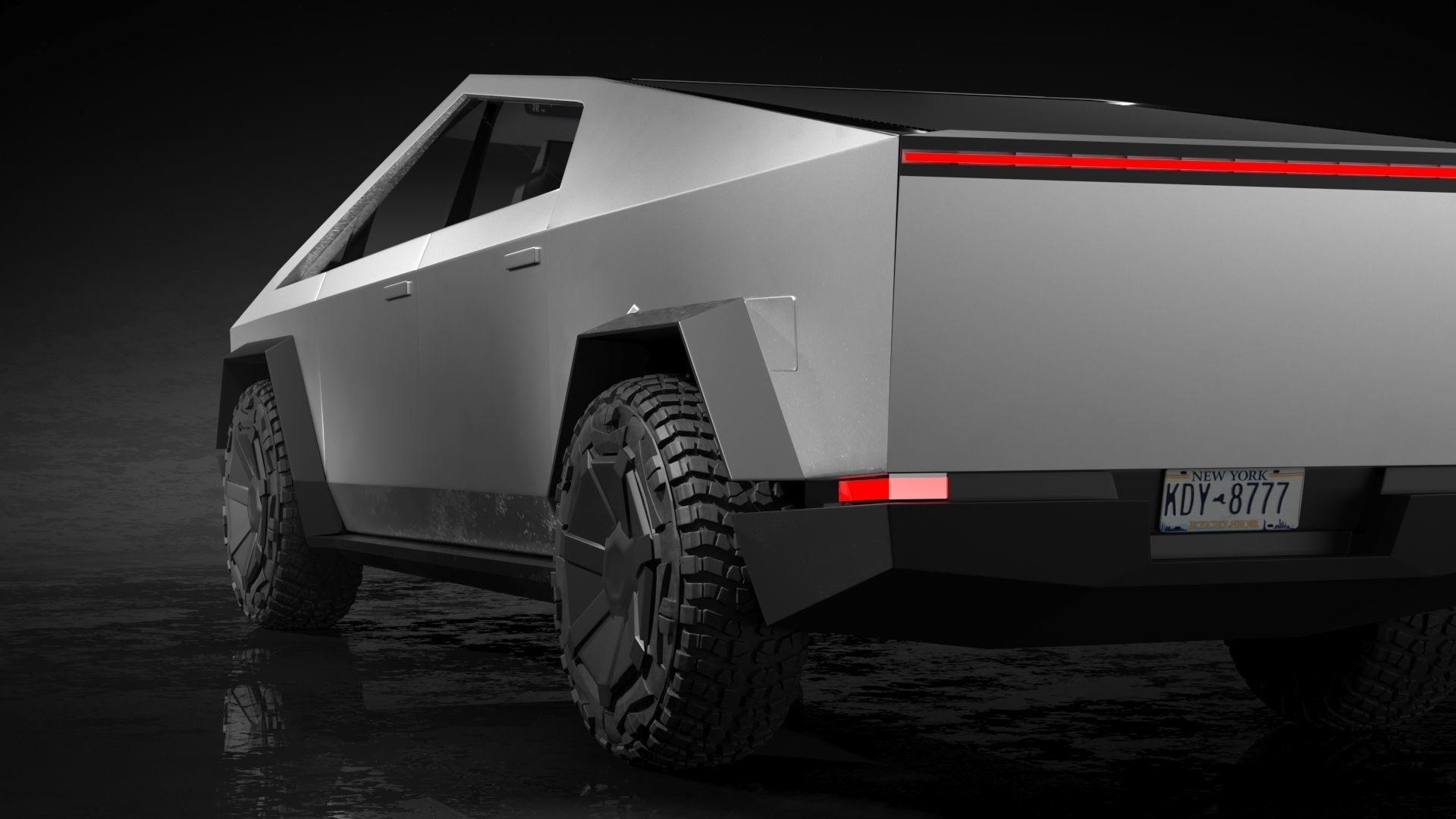 Tesla Cybertruck 3d model Low-poly 3D model_3