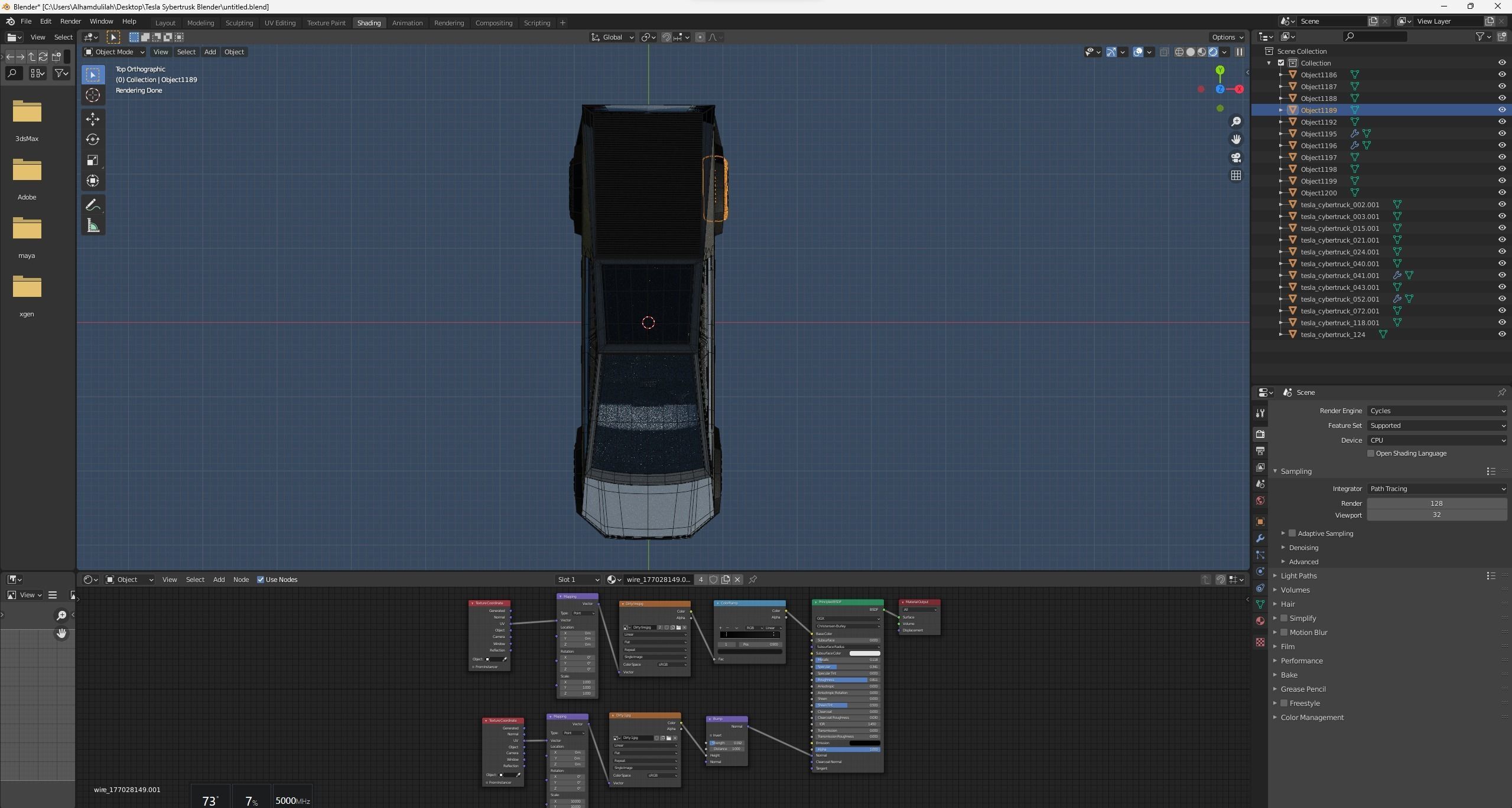 Tesla Cybertruck 3d model Low-poly 3D model_7