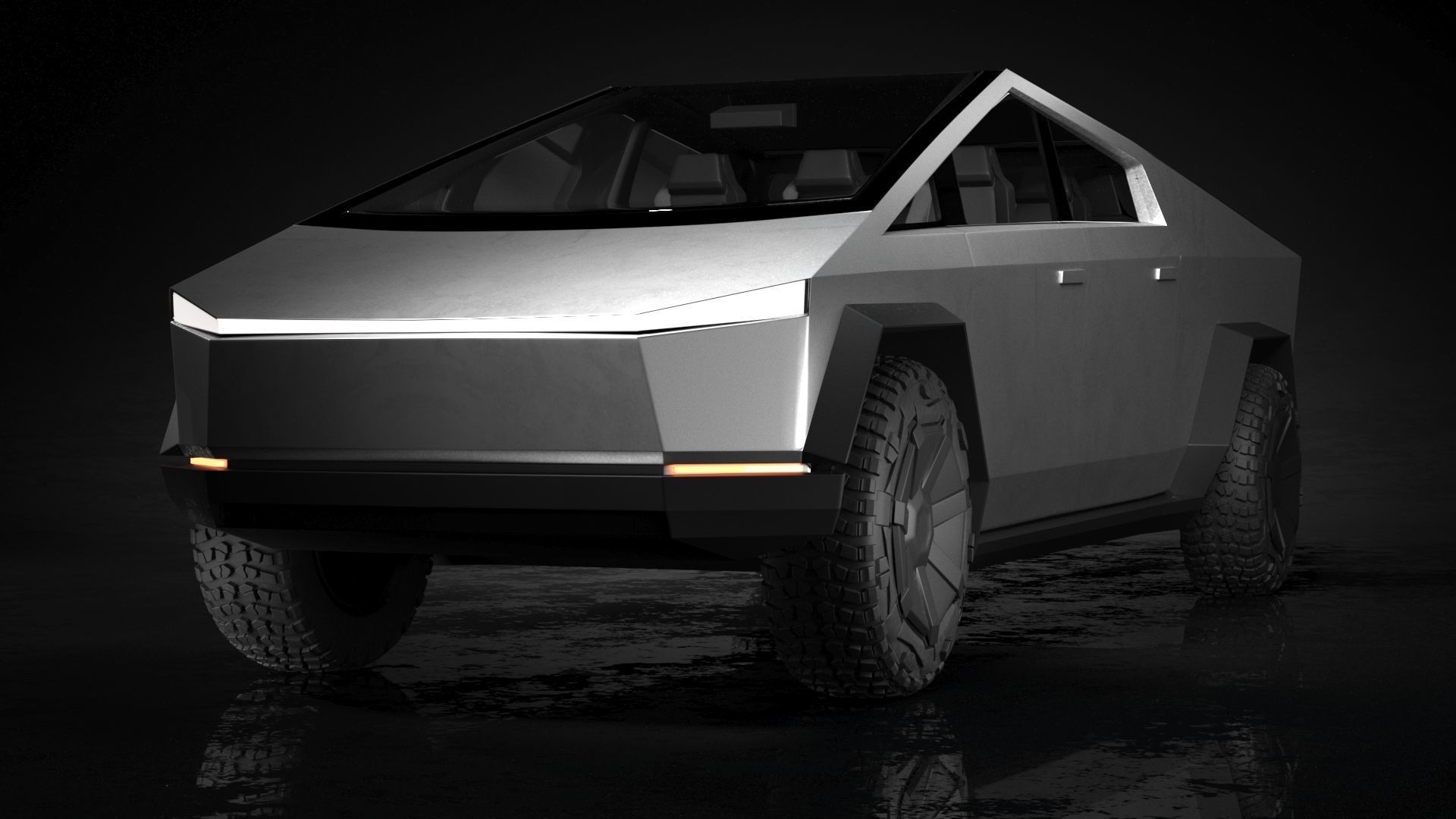 Tesla Cybertruck 3d model Low-poly 3D model_1