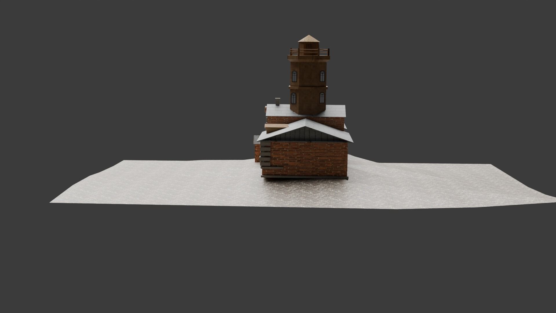 fire station Low-poly 3D model_1