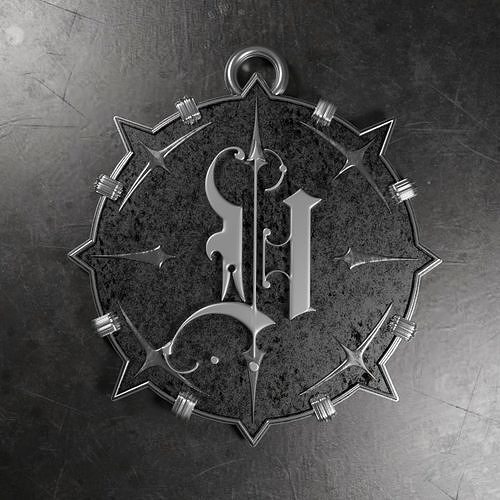 Medallion with letter V 3D printable model 3D print model