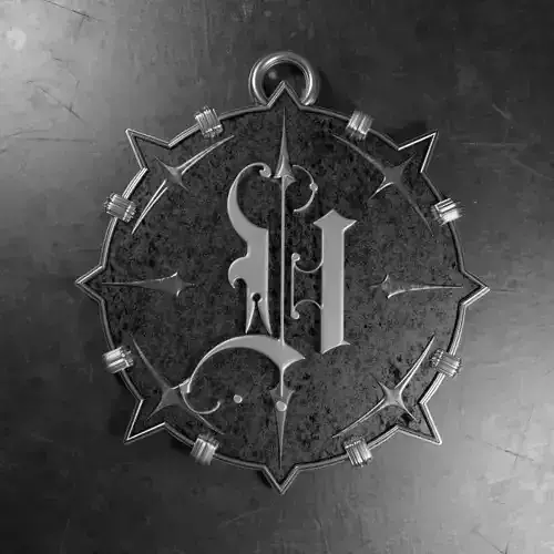 Medallion with letter V 3D printable model